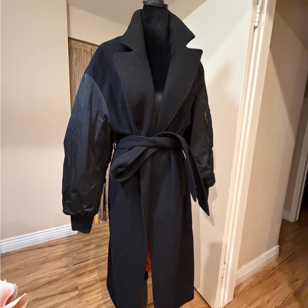 Zara Black Trench Coat for Women - Picture 2 of 9